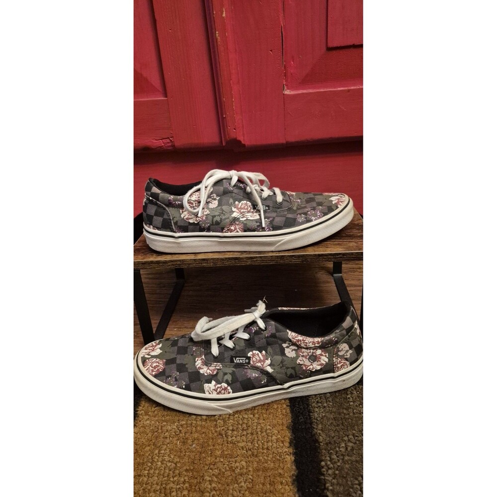 Vans Doheny Womens 6 Flowers Floral Checks Black Multi Skate Shoes SK8T Tennis